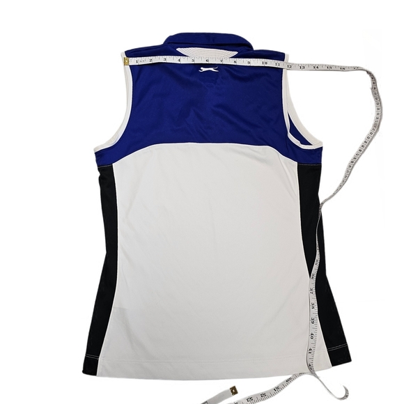 SLAZENGER Golf Athletic Sleeveless Polo Shirt White Womens XSmall - Picture 8 of 11